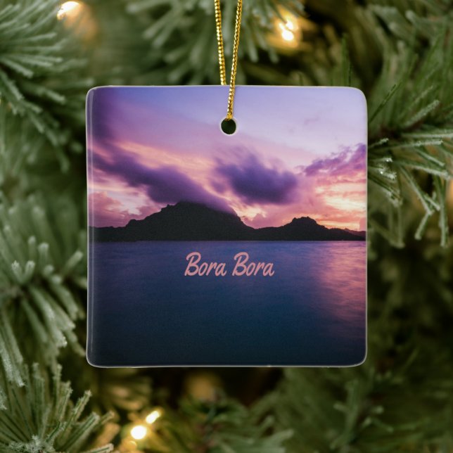 Bora Bora Suset Island Beach Ceramic Ornament (Tree)