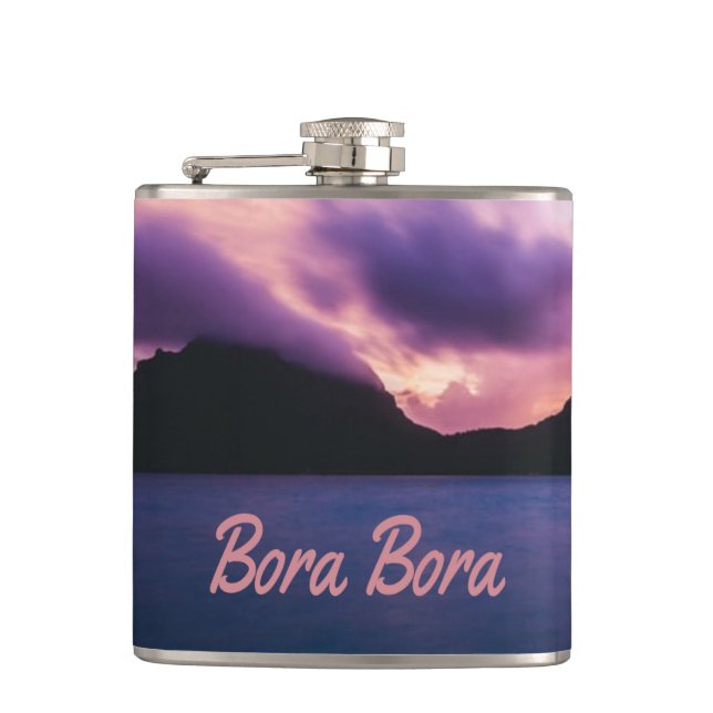 Bora Bora Suset Island Beach Hip Flask (Front)