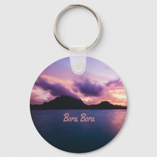 Bora Bora Suset Island Beach Key Ring