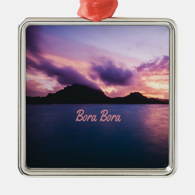 Bora Bora Suset Island Beach Metal Tree Decoration (Front)