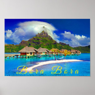 Bora Bora Tropical Island Poster