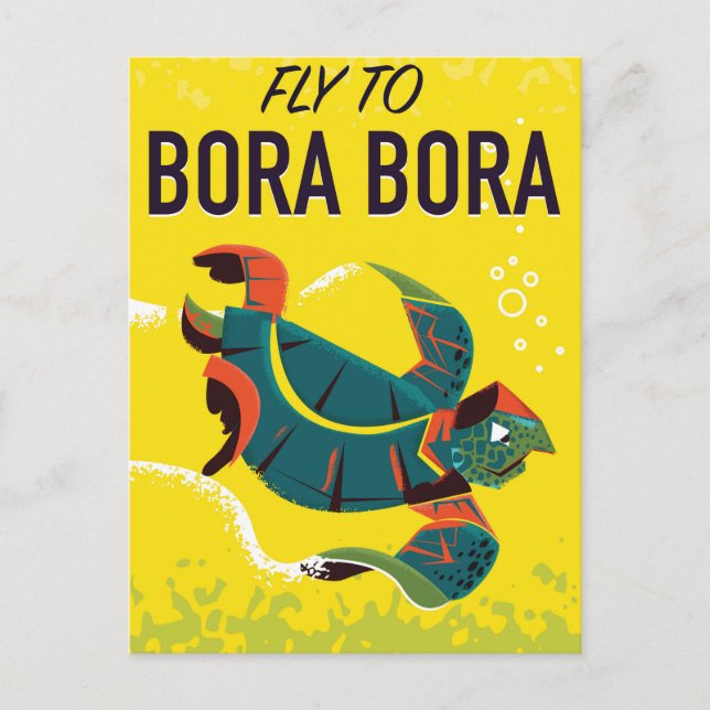 Bora Bora vintage travel poster Postcard (Front)