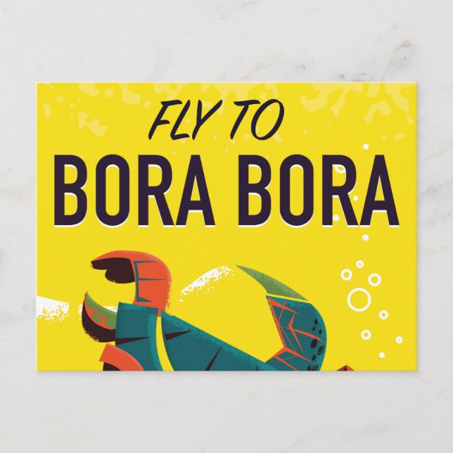 Bora Bora vintage travel poster Postcard (Front)