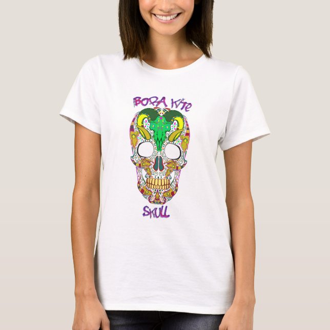 Bora kite Skull white t-shirt (Front)