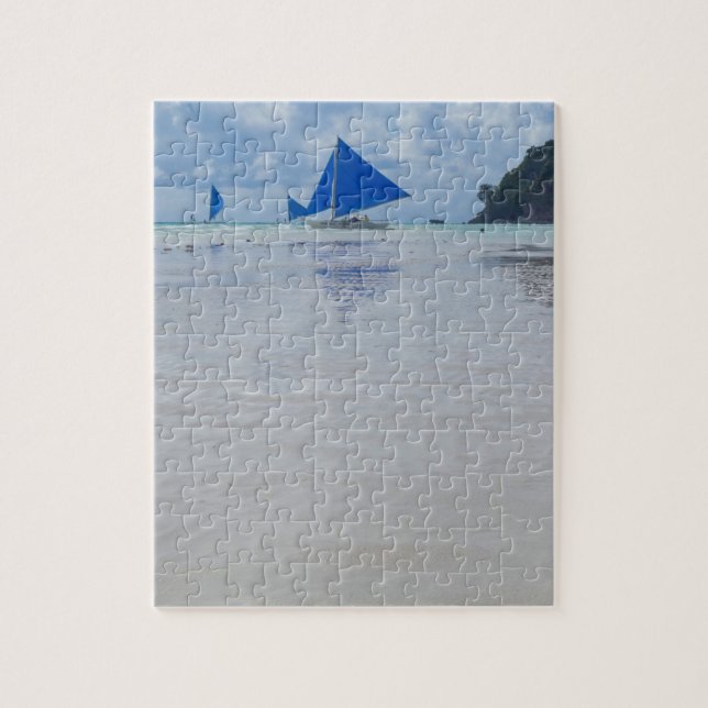 Boracay Beach Paraw Sailing in Philippines Jigsaw Puzzle (Vertical)