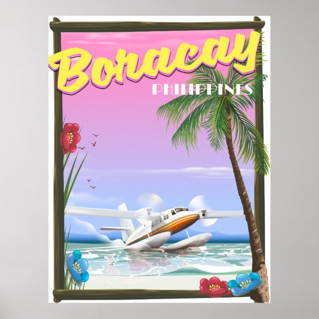 Boracay Philippines beach travel poster (Front)