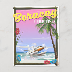 Boracay Philippines beach travel poster Postcard