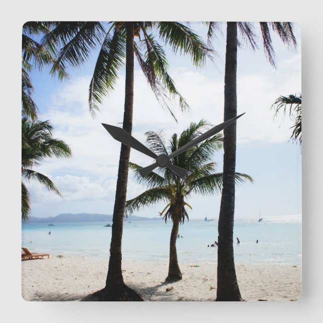 Boracay Philippines Square Wall Clock (Front)