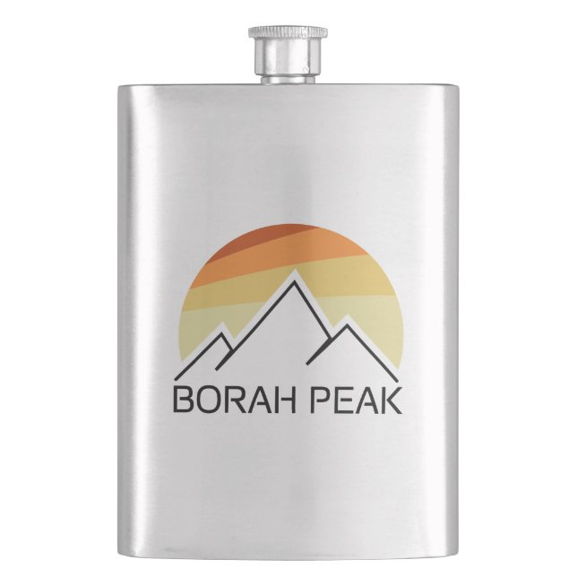Borah Peak Retro Hip Flask (Front)