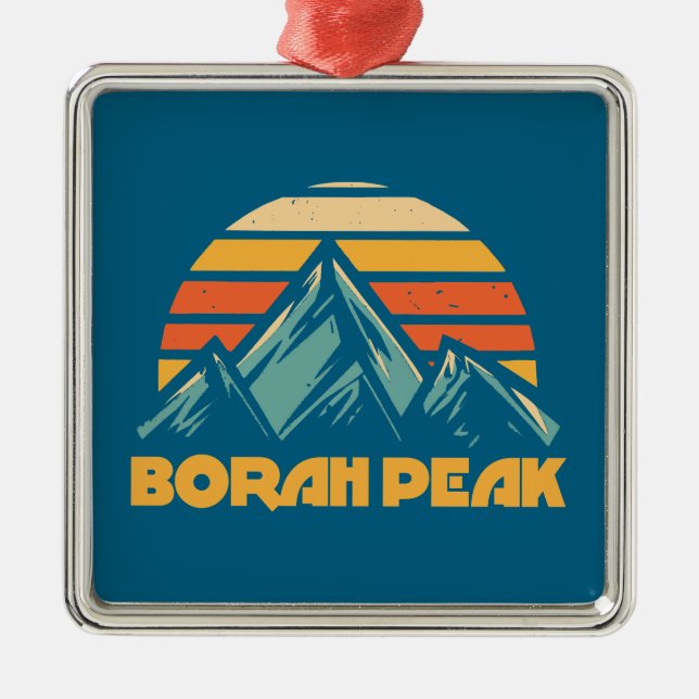 Borah Peak Retro Turquoise Metal Tree Decoration (Front)