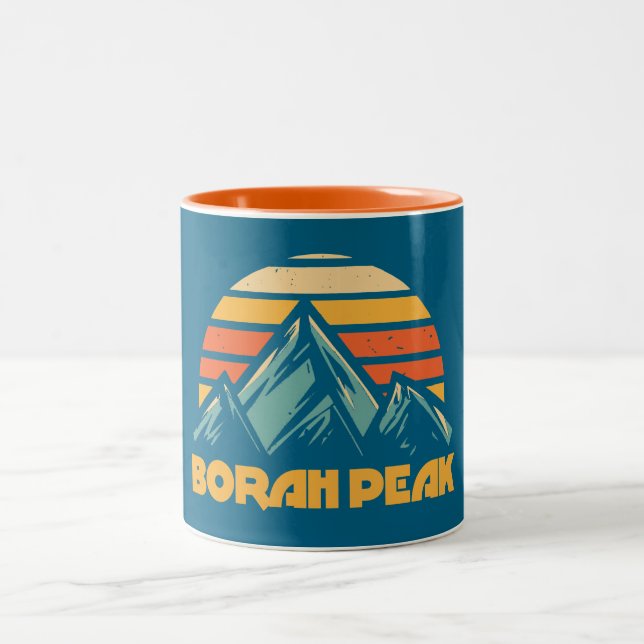 Borah Peak Retro Turquoise Two-Tone Coffee Mug (Center)