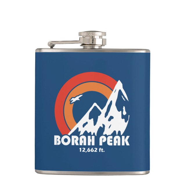 Borah Peak Sun Eagle Hip Flask (Front)