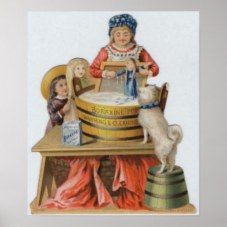 Boraxine Ad Children, Dog, Dolls Poster