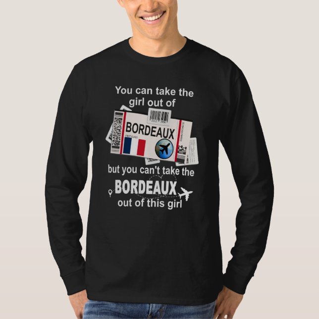 Bordeaux Boarding Pass Bordeaux Girl Bordeaux T-Shirt (Front)