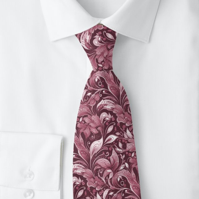 Bordeaux Botanical Batik Tie (Creator Uploaded)