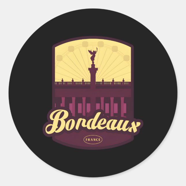 Bordeaux France Classic Round Sticker (Front)