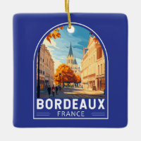 Bordeaux France Travel Art Emblem