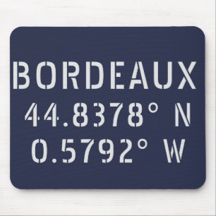 Bordeaux Latitude Longitude Mouse Pad