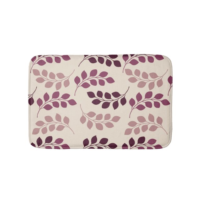 Bordeaux Modern Botanical Japandi Bath Mat (Front)