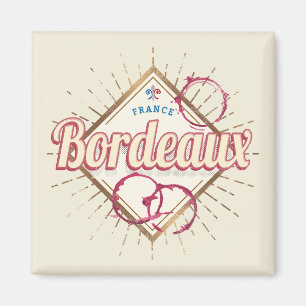 Bordeaux Nouvelle-Aquitaine France Retro Wine Lugg Magnet