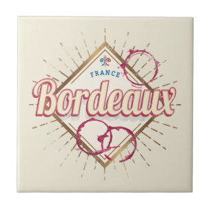Bordeaux Nouvelle-Aquitaine France Retro Wine Tile