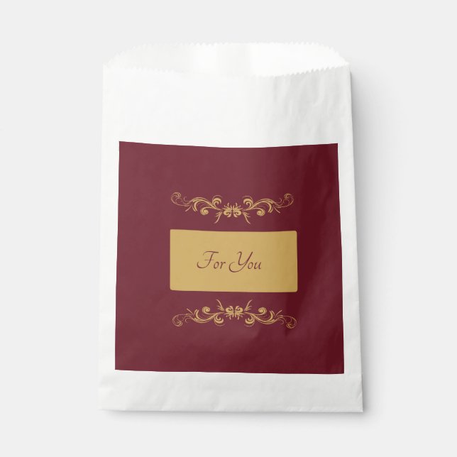 Bordeaux Personalised Favour Bag (Front)