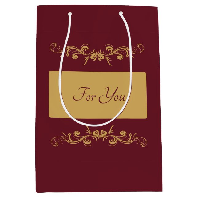 Bordeaux Personalised Medium Gift Bag (Front)