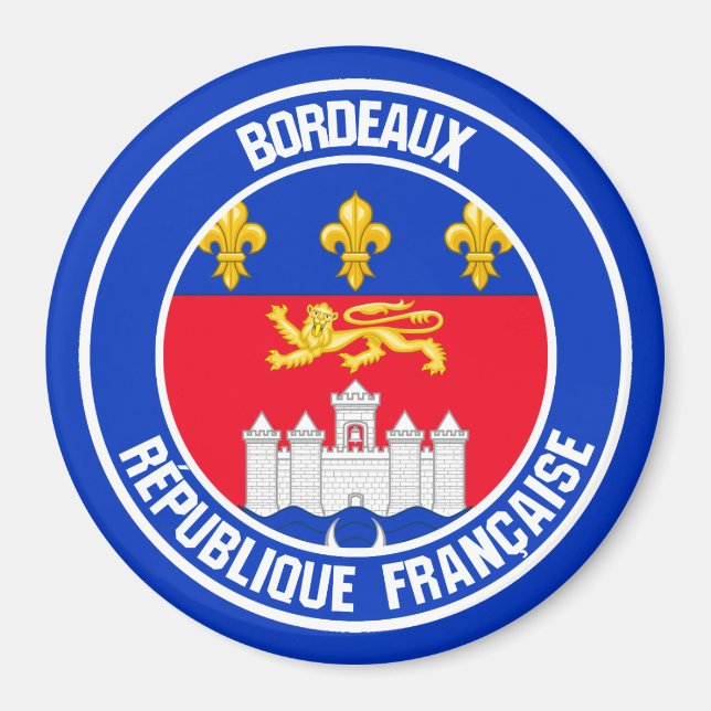 Bordeaux Round Emblem Magnet (Front)