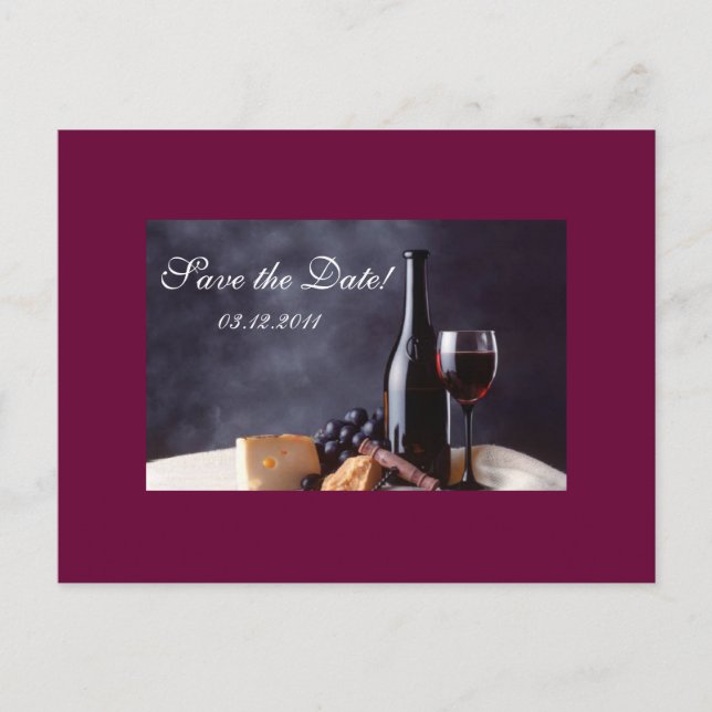 Bordeaux Save the Date Announcement Postcard (Front)