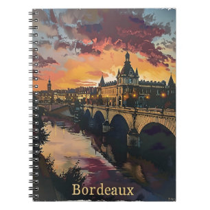 Bordeaux Twilight: Sunset Symphony Purple Clouds Notebook