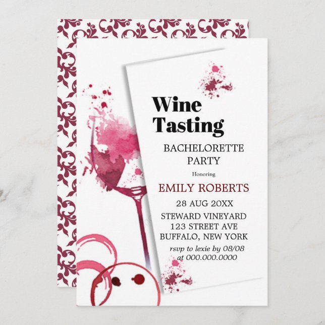 Bordeaux Wine Tasting Bachelorette Party  (Front/Back)