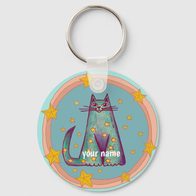 Border Cat Key Ring (Front)