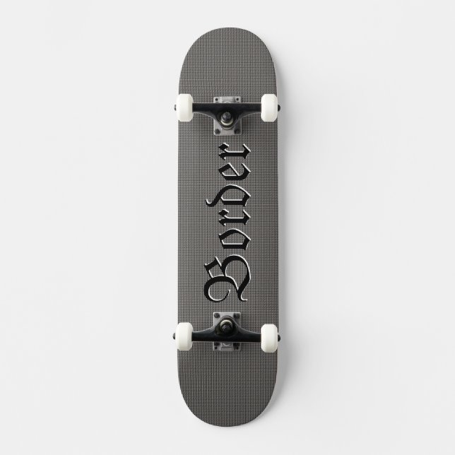 Border Check Highland Historic Plaid Heritage Skateboard (Front)