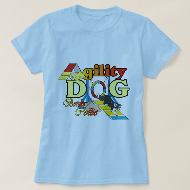 Border Collie Agility Gifts T-Shirt (Design Front)
