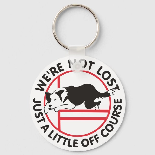 Border Collie Agility Off Course Key Ring (Front)