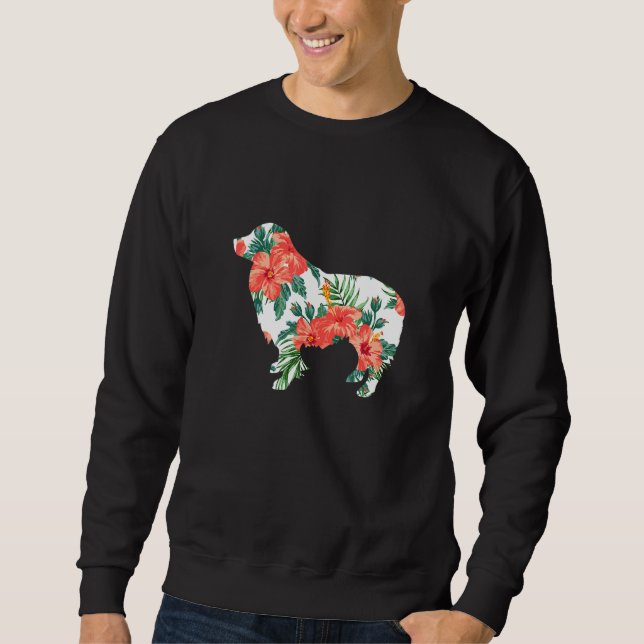 Border Collie Aloha Hawaiian Dog Sweatshirt (Front)