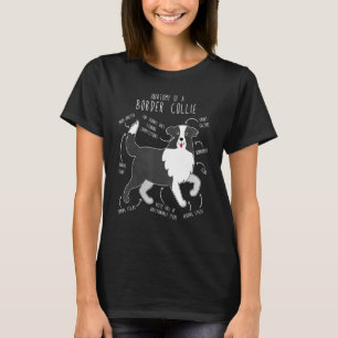 Border Collie Anatomy Cute  Pet  Dog Mom Dog Dad T-Shirt