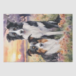 Border Collie and Australian Shepard decoupage Tissue Paper