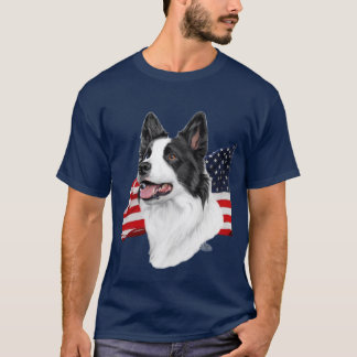 Border Collie and Flag t-shirt