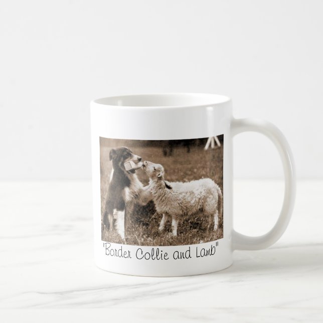 "Border Collie and Lamb"~Mug Coffee Mug (Right)