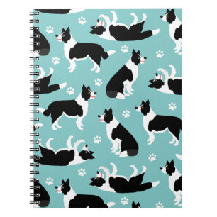 Border Collie and Paw Print Notebook