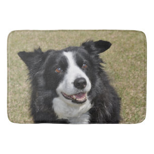 Border collie bath mat
