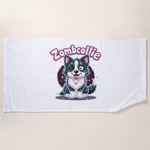 Border Collie BC Zombie Dog Halloween Essential T- Beach Towel