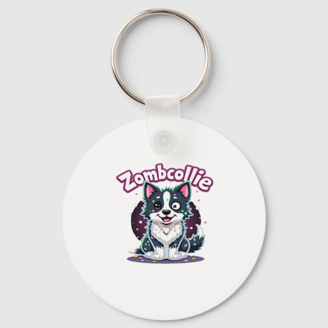 Border Collie BC Zombie Dog Halloween Essential T- Key Ring (Front)