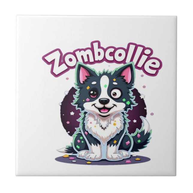 Border Collie BC Zombie Dog Halloween Essential T- Tile (Front)