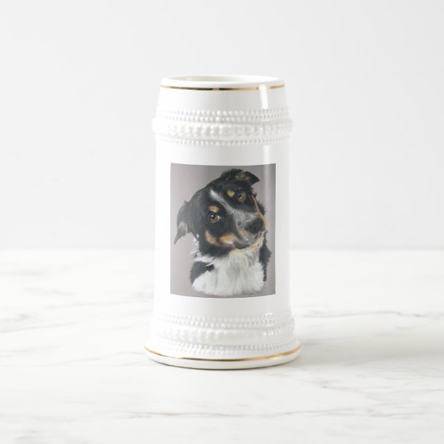 Border Collie Beer Stein (Center)