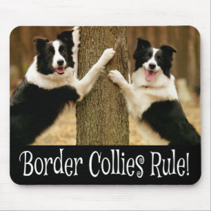 Border Collie Black And White Puppy Dog Love Mouse Pad