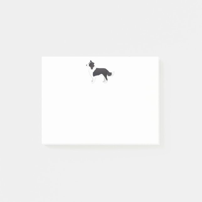 Border Collie Black Dog Breed Side View Silhouette Post-it Notes (Front)