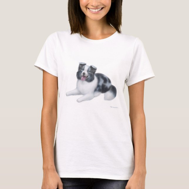 Border Collie Blue Merle Babydoll Shirt (Front)