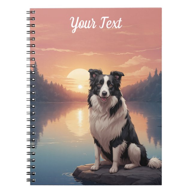 Border Collie by Lake Notebook (Front)